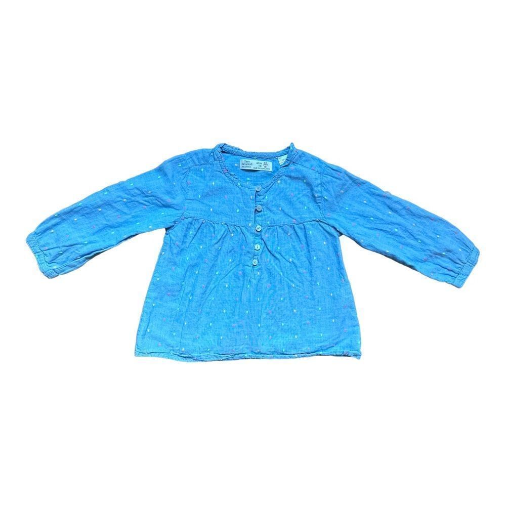 Zara Baby | Denim Clip Dot Swing Blouse (2-3 yrs)